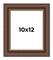 10x12 Traditional Brown Picture Frame - UV Acrylic, Foam Board Backing, Hanging Hardware
